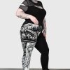 Plus KILLSTAR Bottoms | Horned God Leggings [Plus] Black/White