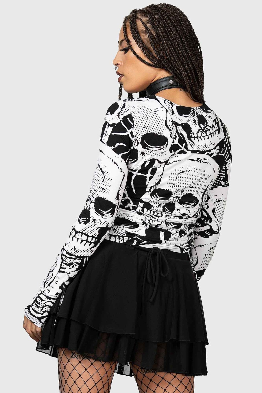 Women KILLSTAR Tops | Unhappy Haunting Top Black/White