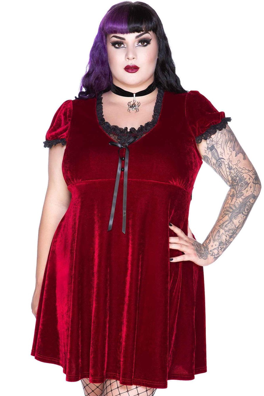 Plus KILLSTAR Dresses | Heather Babydoll Dress [Ruby] [Plus] Red