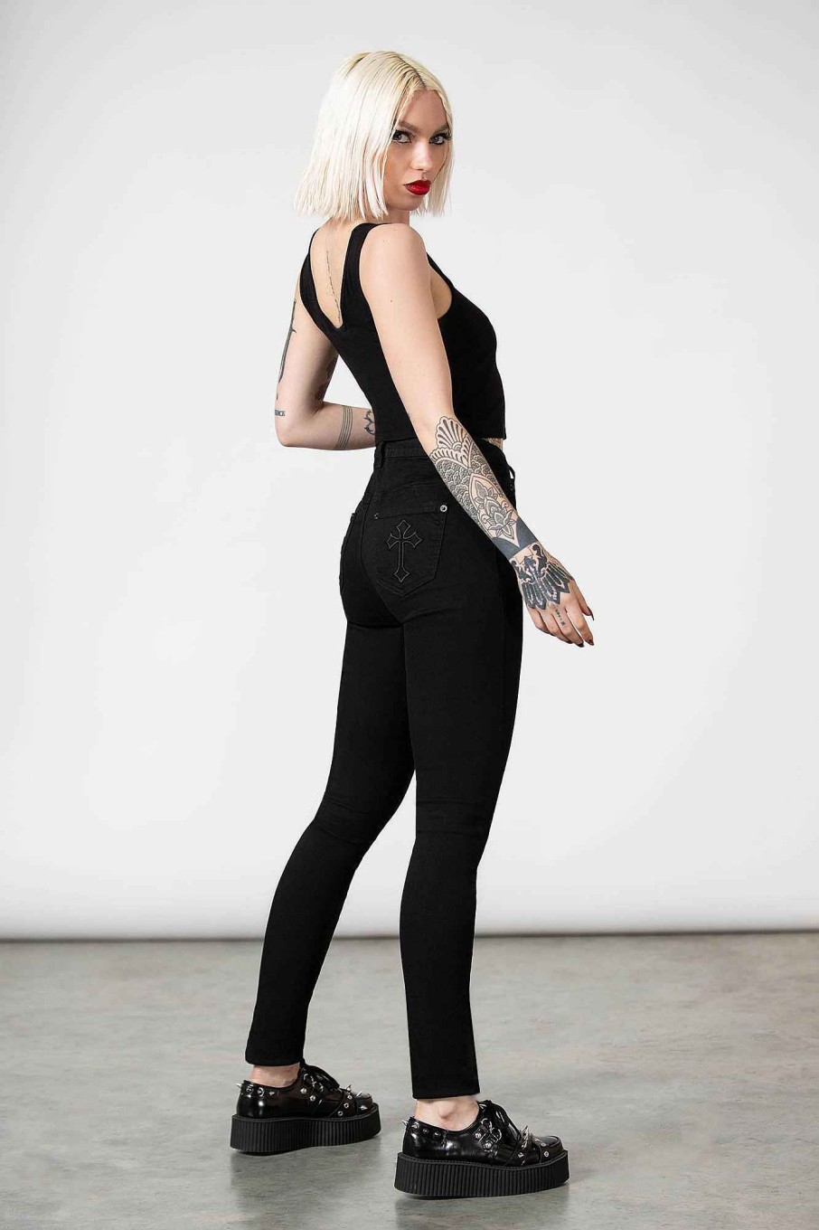 Women KILLSTAR Tops | Mortem Rib Top Black