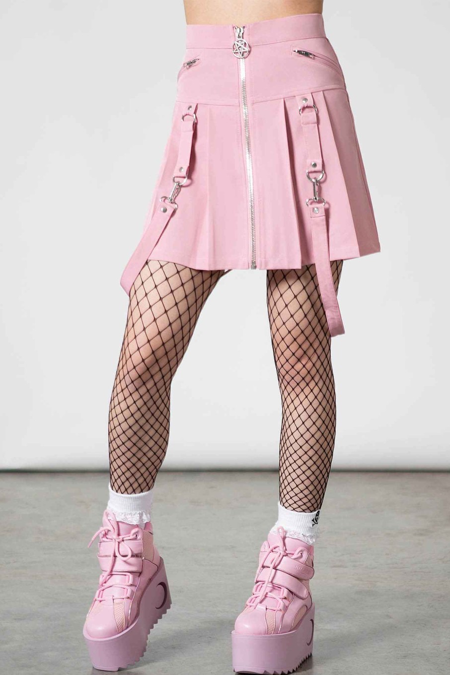 Women KILLSTAR Skirts | Blaire B*Tch Mini Skirt [Pastel ] Pink