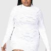 Plus KILLSTAR Dresses | Illuminated Demon Long Sleeve Dress [Plus] White