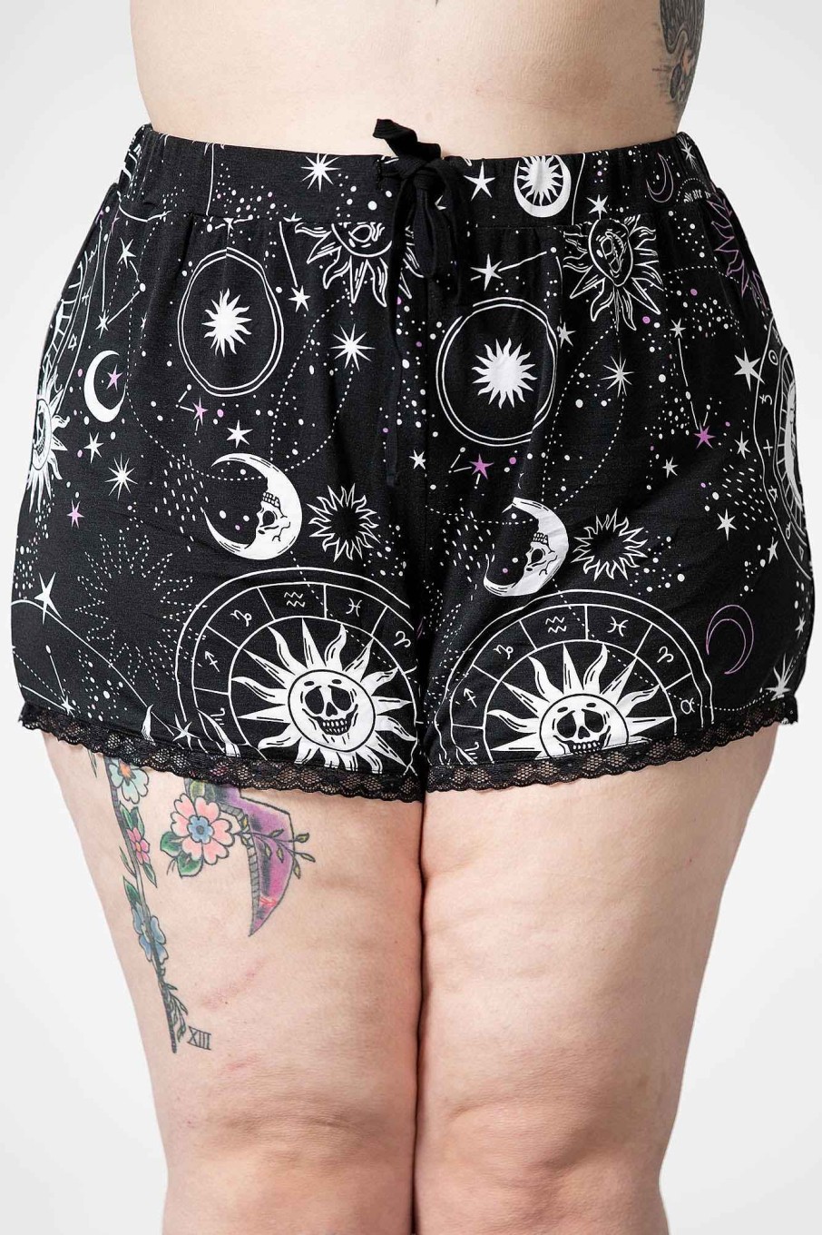 Plus KILLSTAR Loungewear | Cosmos Shorts [Plus] Black