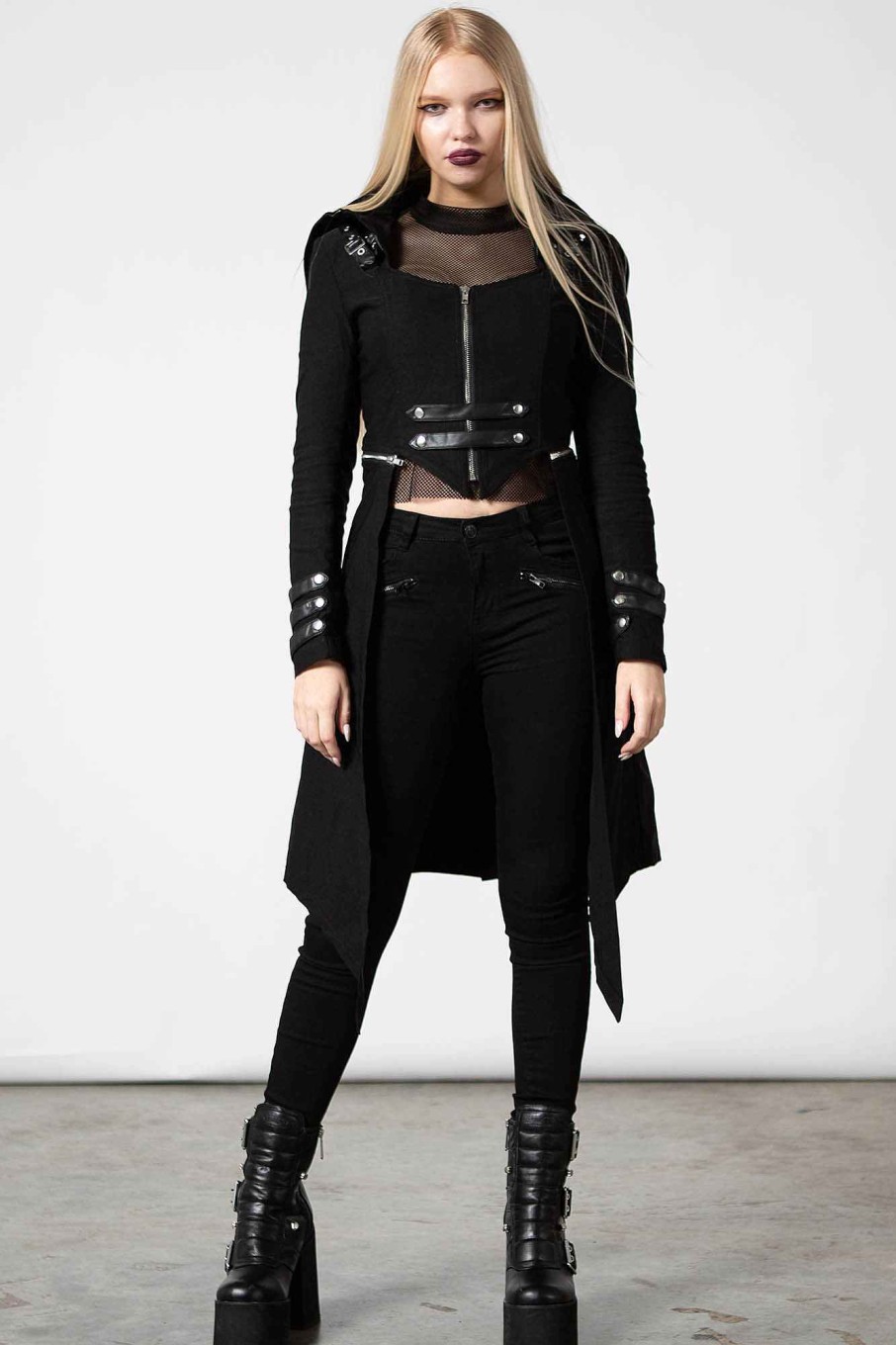 Women KILLSTAR Outerwear | The Watcher Coat Black