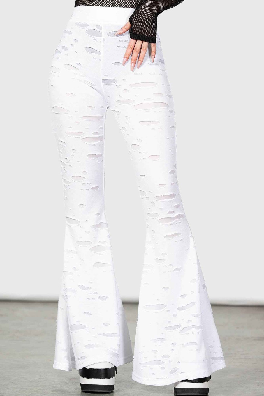 Women KILLSTAR Bottoms | Biter Flares [ ] White