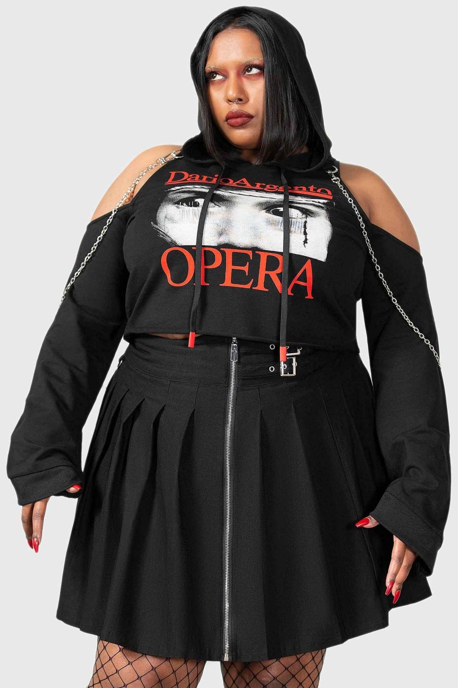 Plus KILLSTAR Outerwear | Opera Crop Hoodie [Plus] Black