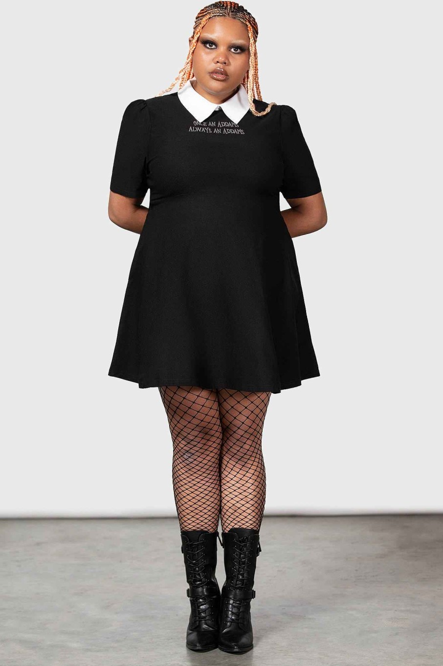 Plus MGM WEDNESDAY Dresses | Est Heart Skater Dress [Plus] Black