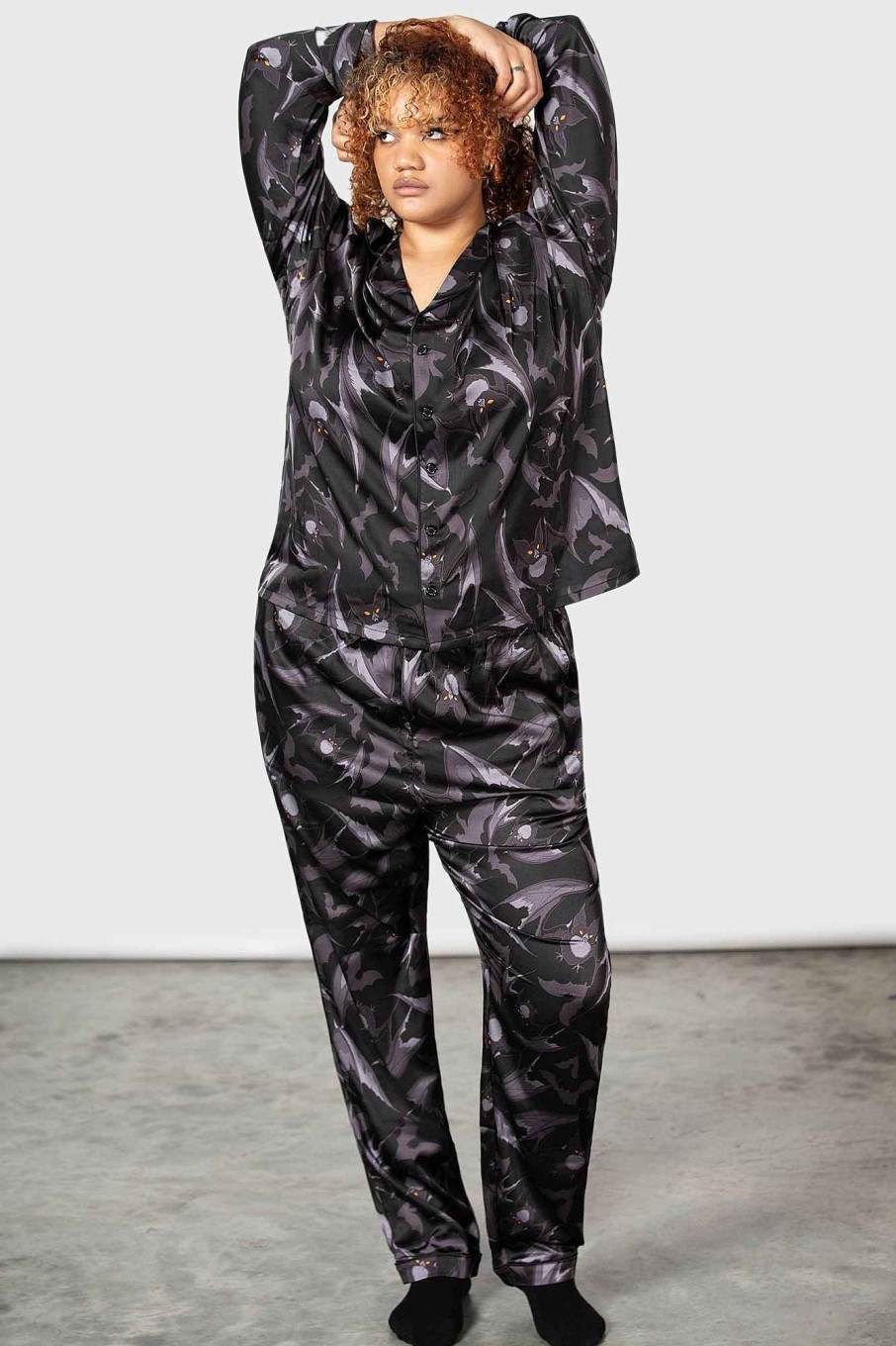 Plus KILLSTAR Loungewear | Midnight Ire Lounge Set [Plus] Black