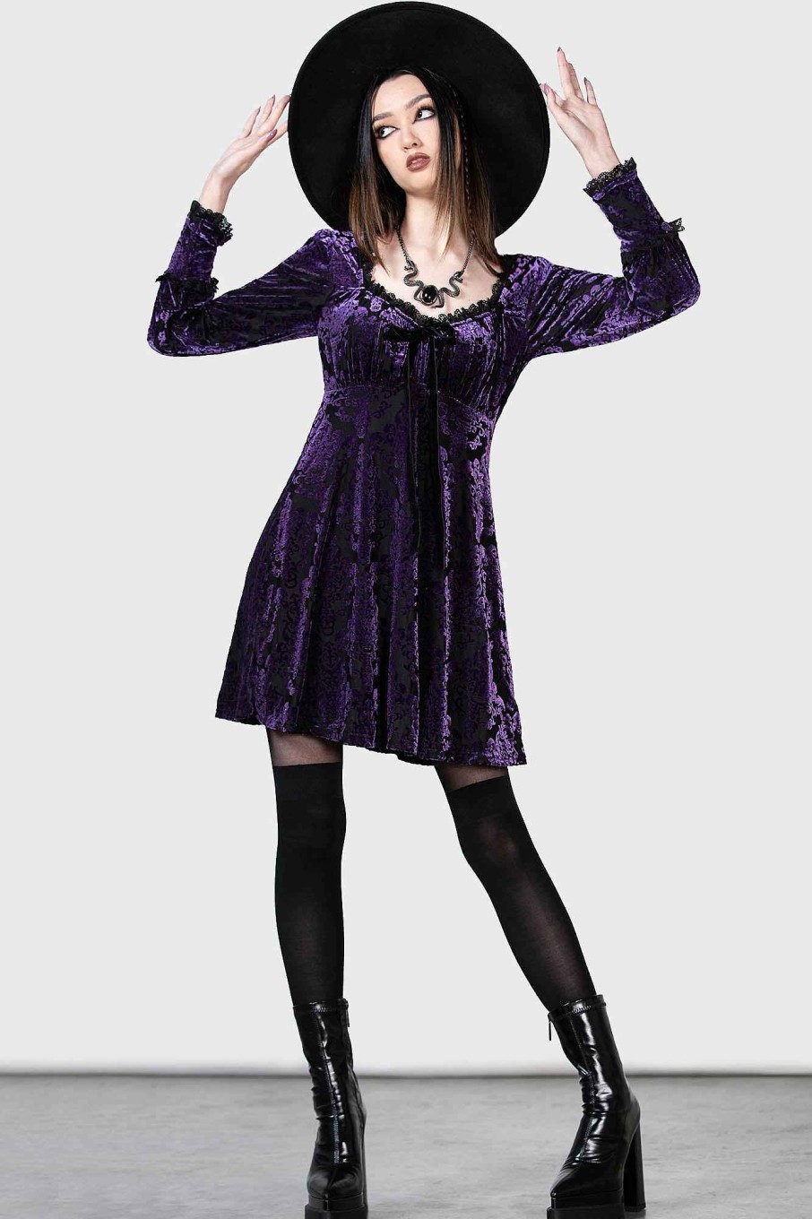 Women KILLSTAR Co-Ords | Sitri Long Sleeve Dress [ ] Purple