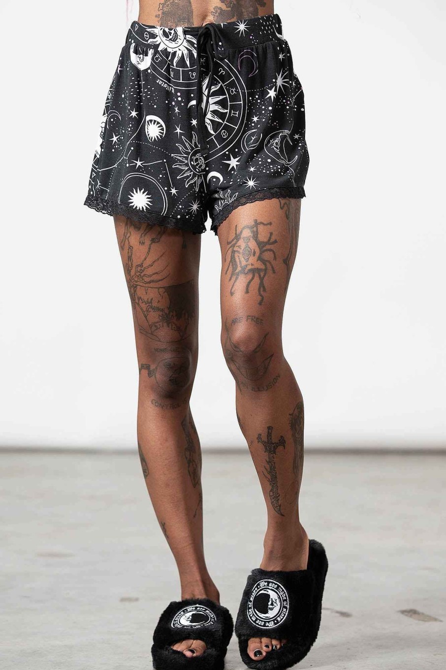 Women KILLSTAR Loungewear | Cosmos Shorts Black