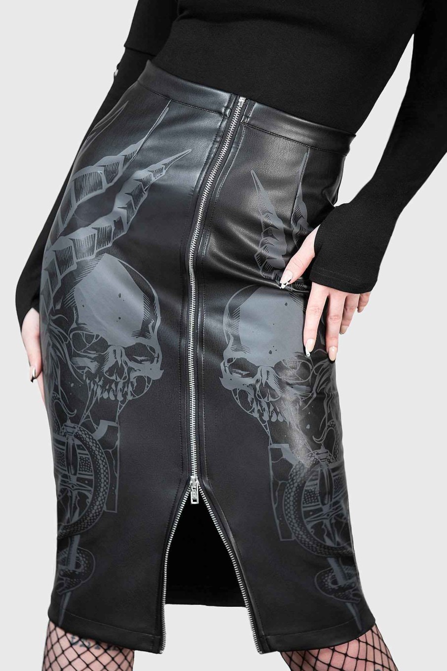 Women KILLSTAR Skirts | Darkest Myth Pencil Skirt Black