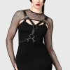 Women KILLSTAR Tops | Bite Me Fishnet Bolero [B] Black