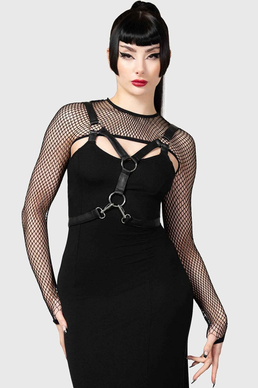 Women KILLSTAR Tops | Bite Me Fishnet Bolero [B] Black