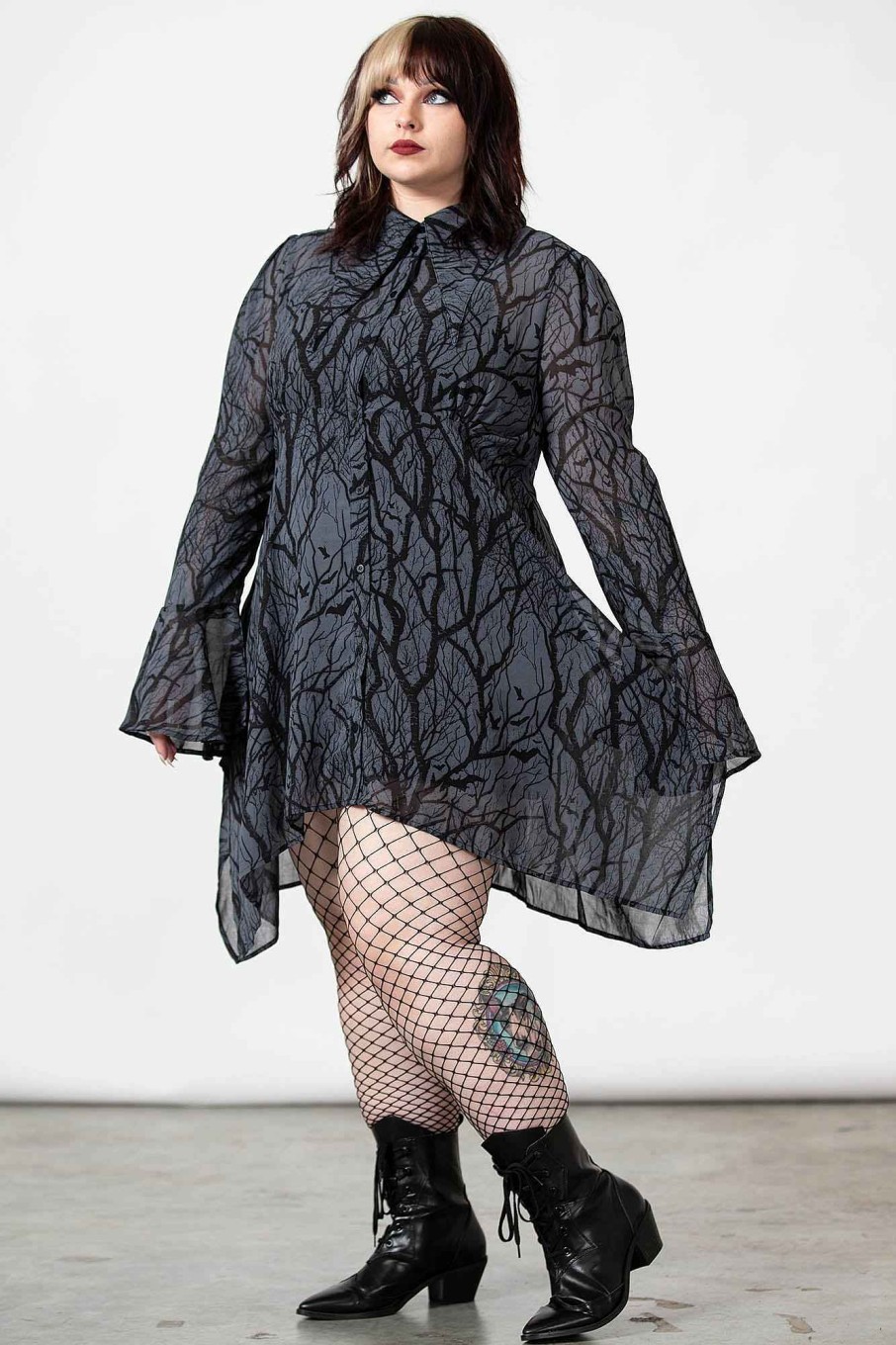 Plus KILLSTAR Dresses | Woodland Witch Collar Dress [Plus] Black