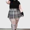 Plus KILLSTAR Skirts | Bat Girl Skirt [ ] [Plus] Grey Tartan