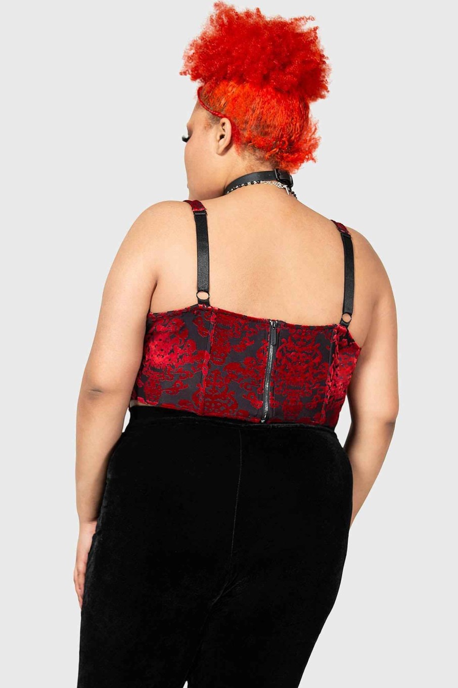 Plus KILLSTAR Co-Ords | Snarl Corset Top [Plus] Red