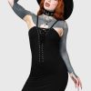 Women KILLSTAR Dresses | Reaping Hour Slip Dress Black