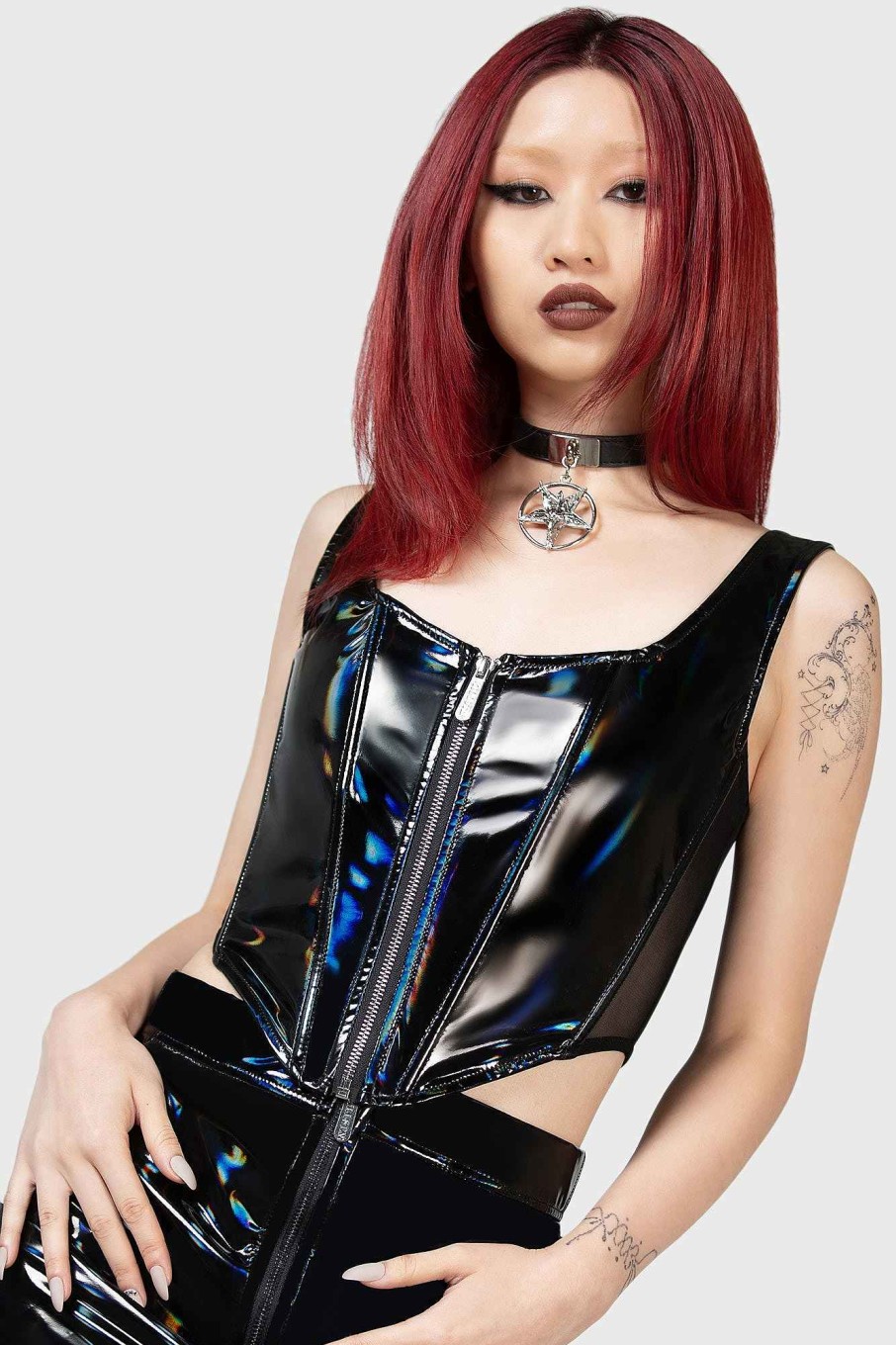 Women KILLSTAR Tops | Paradigm Corset Top Black