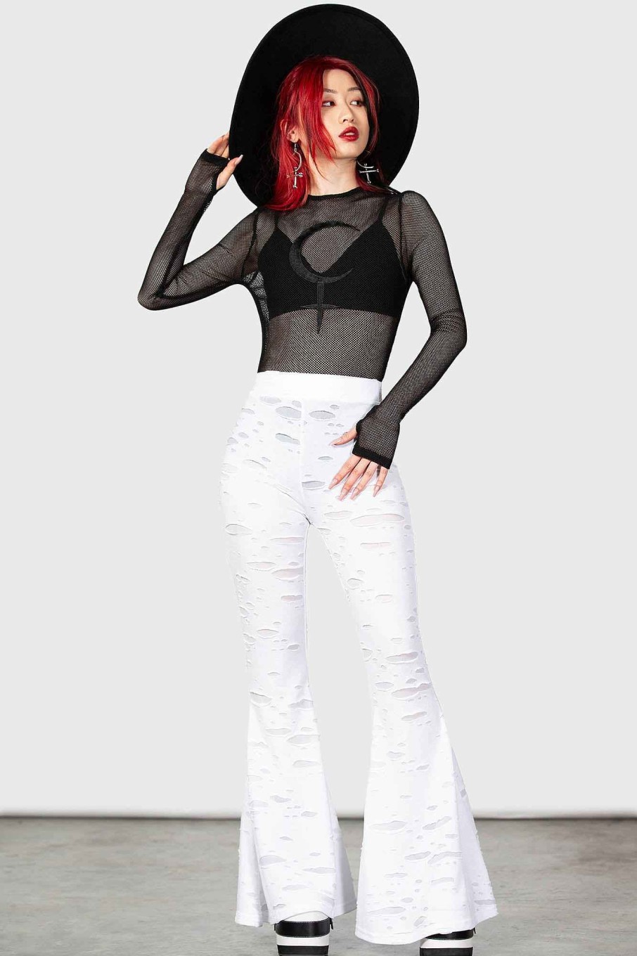 Women KILLSTAR Bottoms | Biter Flares [ ] White