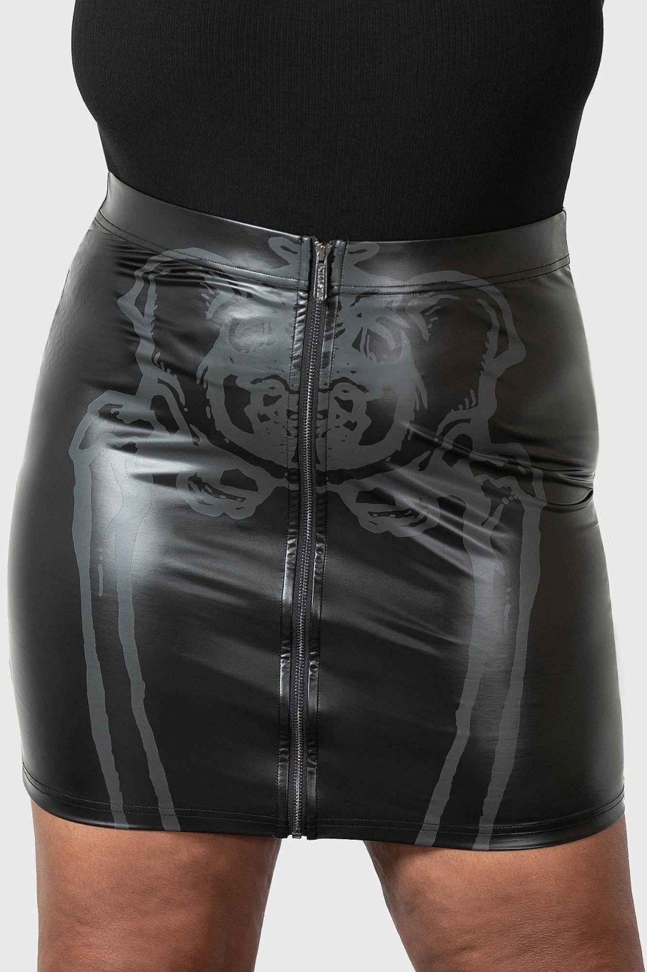 Plus KILLSTAR Skirts | Skellington Skirt [Plus] Black