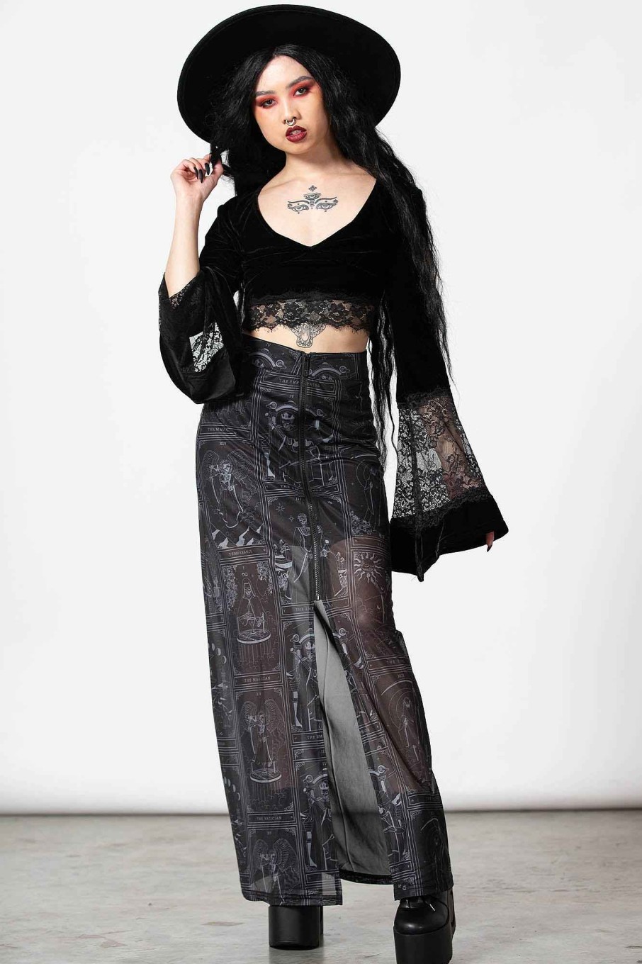 Women KILLSTAR Skirts | Chalise Maxi Skirt Black