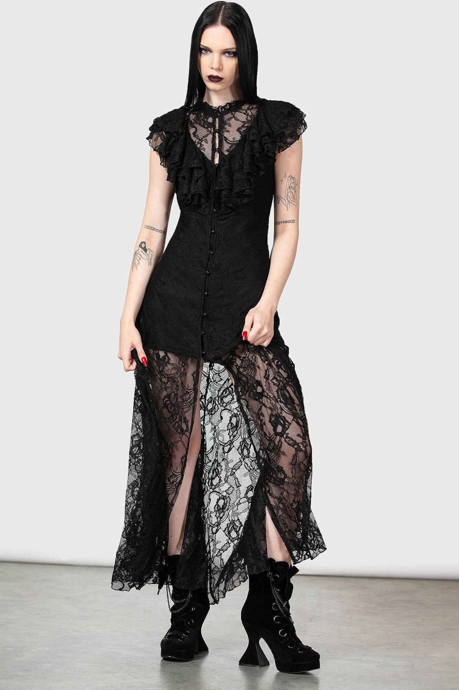 Women KILLSTAR Dresses | Vampire'S Ball Maxi Dress Black