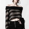 Women KILLSTAR Knitwear | Visage Knit Sweater Grey