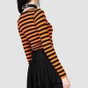 Women KILLSTAR Tops | Izora Ribbed Top [Pumpkin] Orange