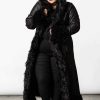 Plus KILLSTAR Outerwear | Empress Faux-Fur Coat [Plus] Black