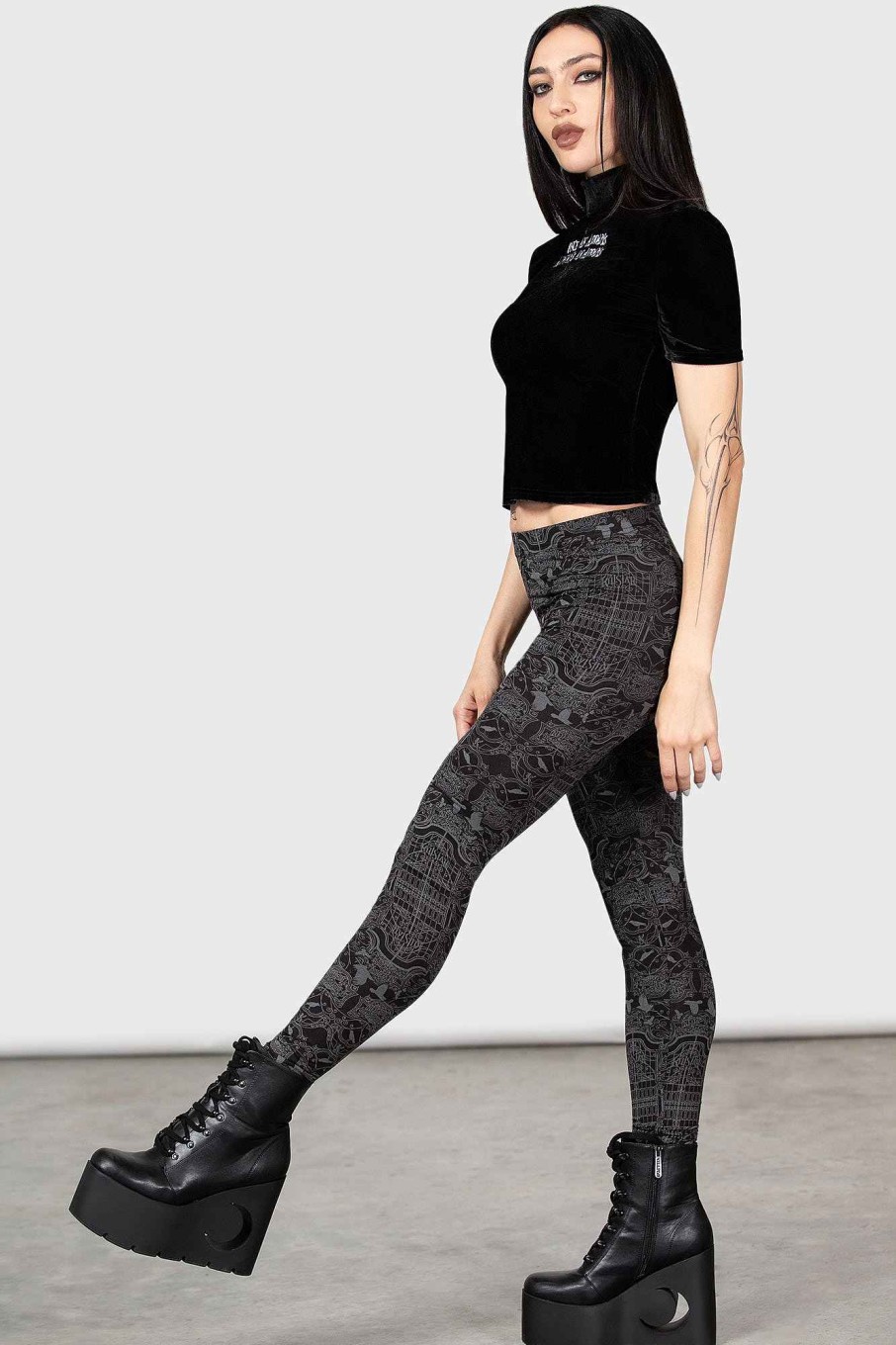 Women MGM WEDNESDAY Bottoms | I'M Saaaorry Leggings Black