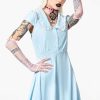 Women KILLSTAR Dresses | Every Mourning Collar Dress [Pastel ] Blue