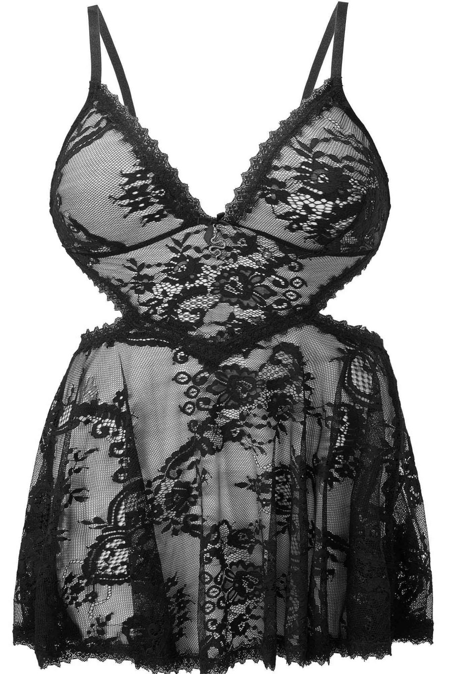 Plus KILLSTAR Intimates | Afterlife Lace Slip Dress [Plus] Black