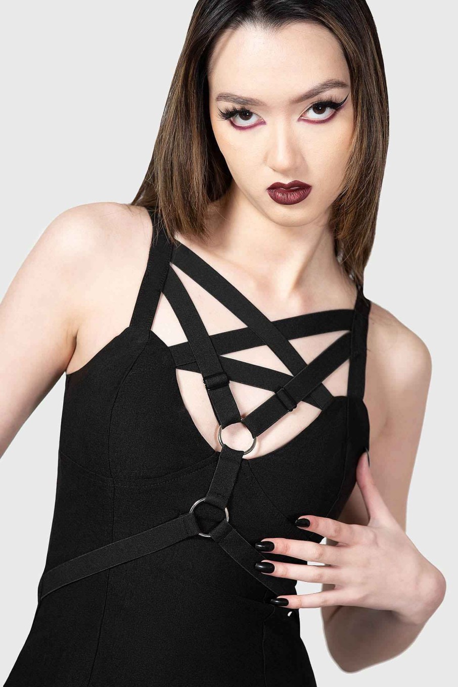 Women Killstar Tops | Harness Ur Power Top Black