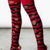 Accessories KILLSTAR Socks & Tights | Wretched Soul Distress Socks [Black/Blood] Red