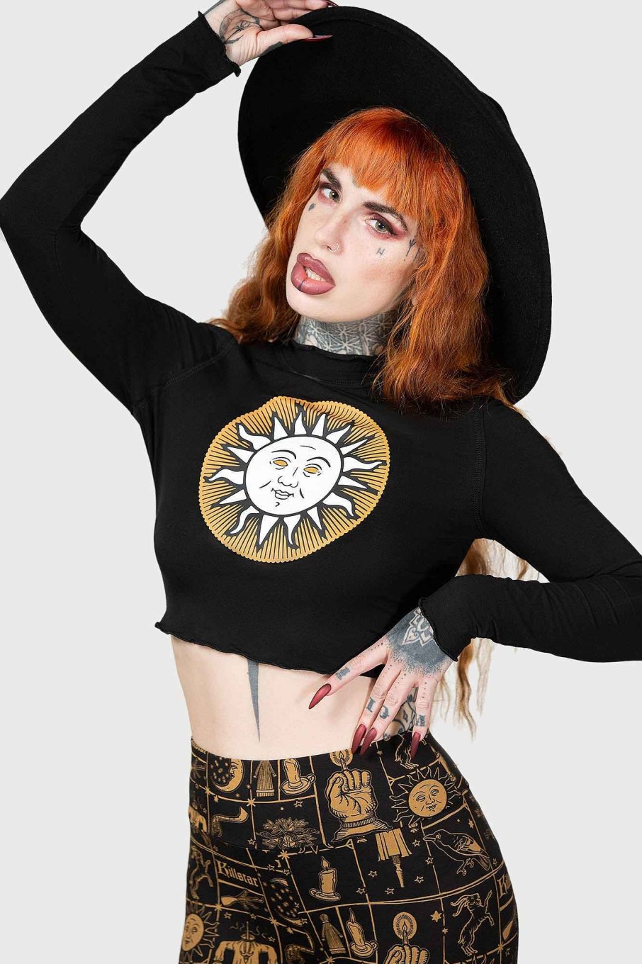 Women KILLSTAR Co-Ords | Fading Light Long Sleeve Top Black