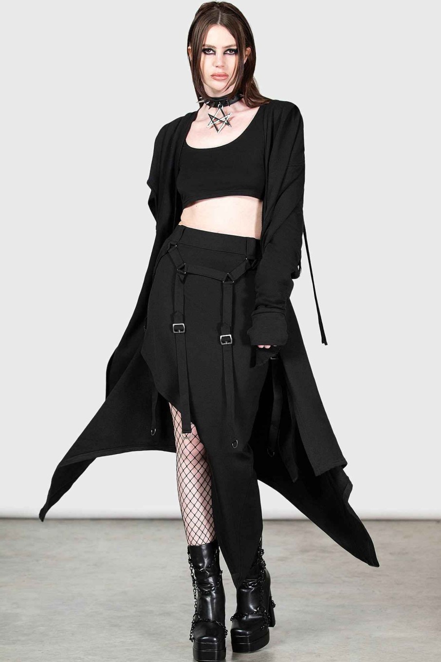 Women KILLSTAR Skirts | Acacia'S Poison Midi Skirt Black