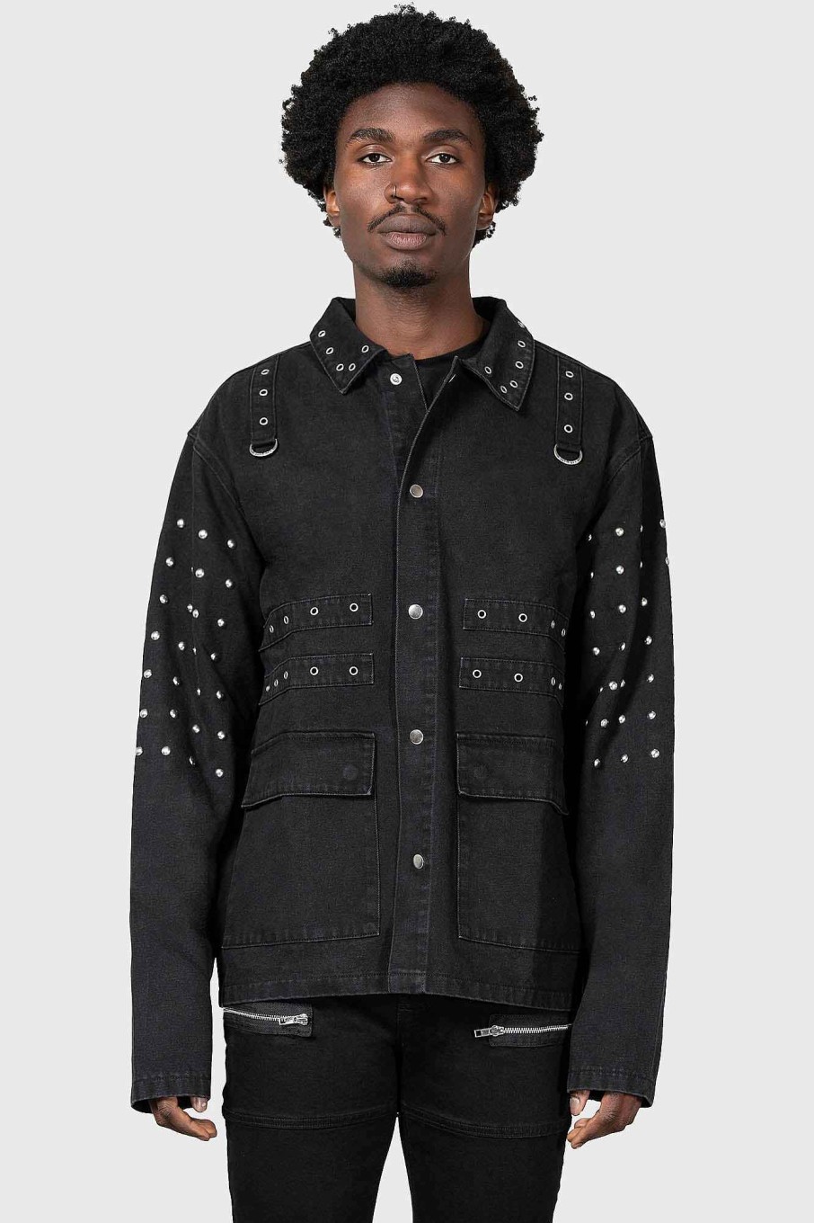 Men KILLSTAR Outerwear | Punktured Shacket Black