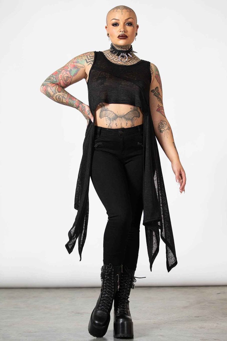 Women KILLSTAR Tops | Shirley Crop Vest Black