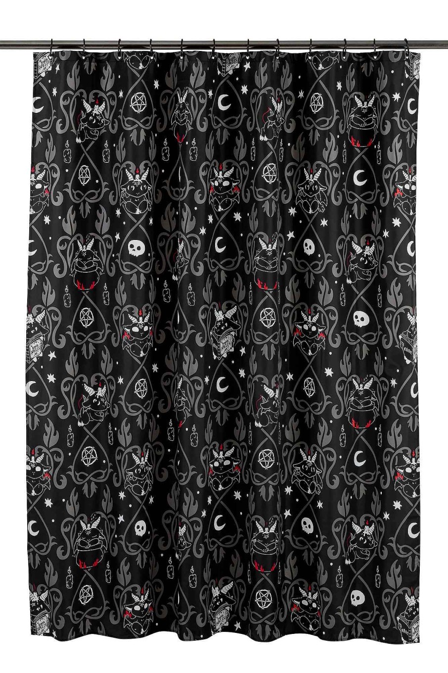 Home KILLSTAR Shower Curtains | Devil Details Shower Curtain Black