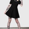 Women MGM WEDNESDAY Dresses | Est Heart Skater Dress Black