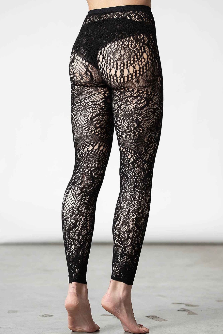 Accessories KILLSTAR Socks & Tights | Empyrean Lace Leggings Black