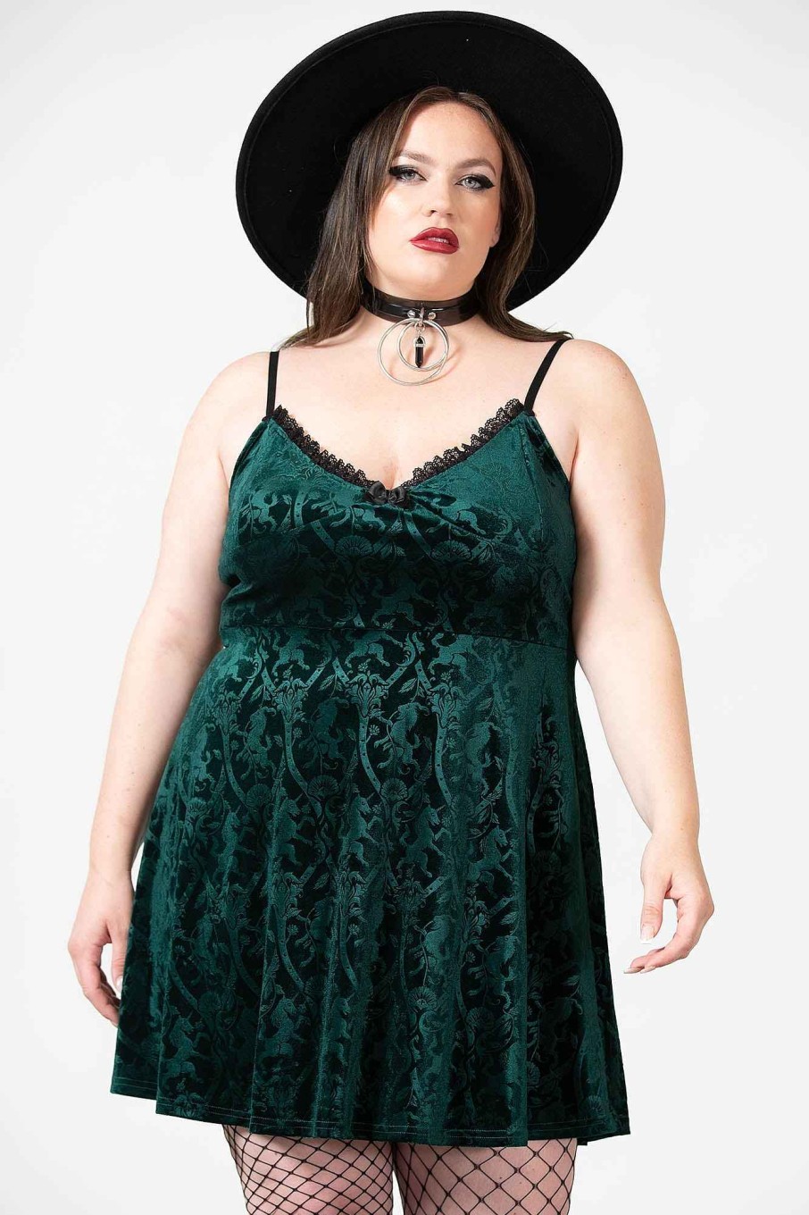 Plus KILLSTAR Dresses | Mistress Of Mayhem Skater Dress [Emerald] [Plus] Green