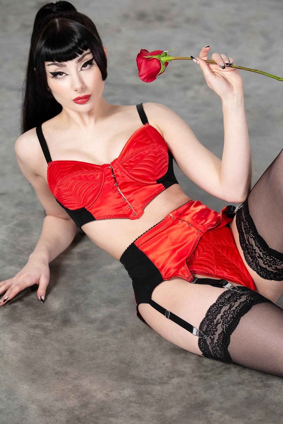 Women KILLSTAR Intimates | Scarlet Webutant Garter Belt Red