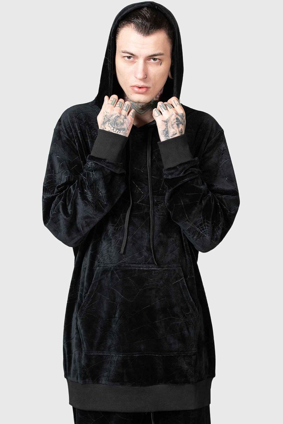 Men KILLSTAR Outerwear | Webmare Longline Hoodie Black