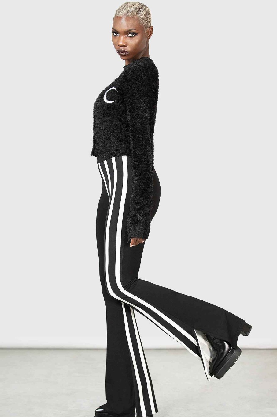 Women KILLSTAR Bottoms | Ziven Bootcut Trousers Black/White