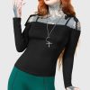 Women KILLSTAR Tops | Withering Wench Bardot Top Black