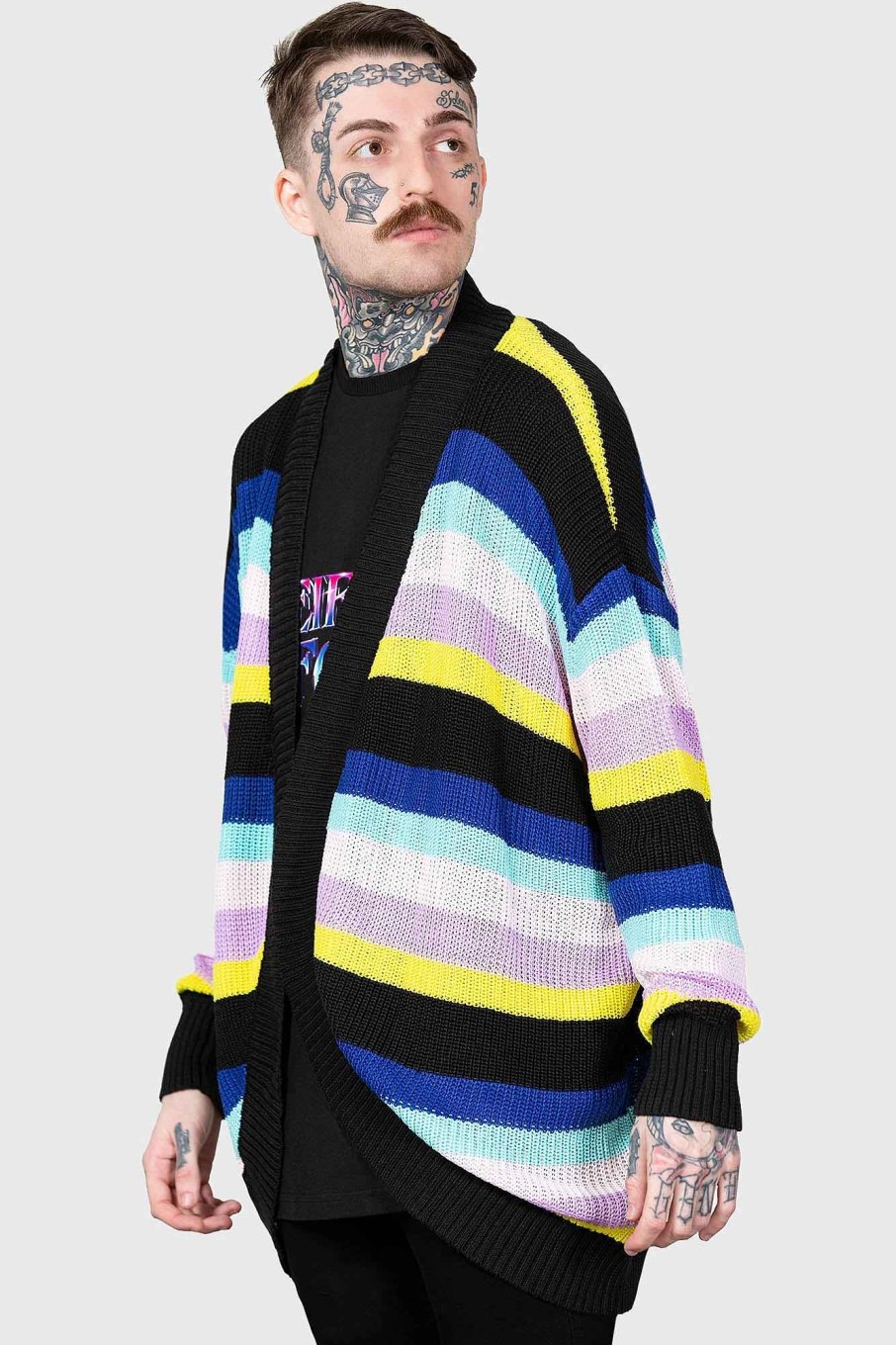 Men KILLSTAR Knitwear | Neon Cardigan Rainbow