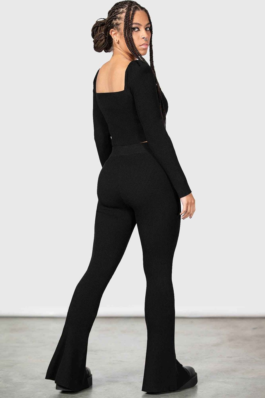 Women Killstar Co-Ords | Sinereous Flare Leggings Black