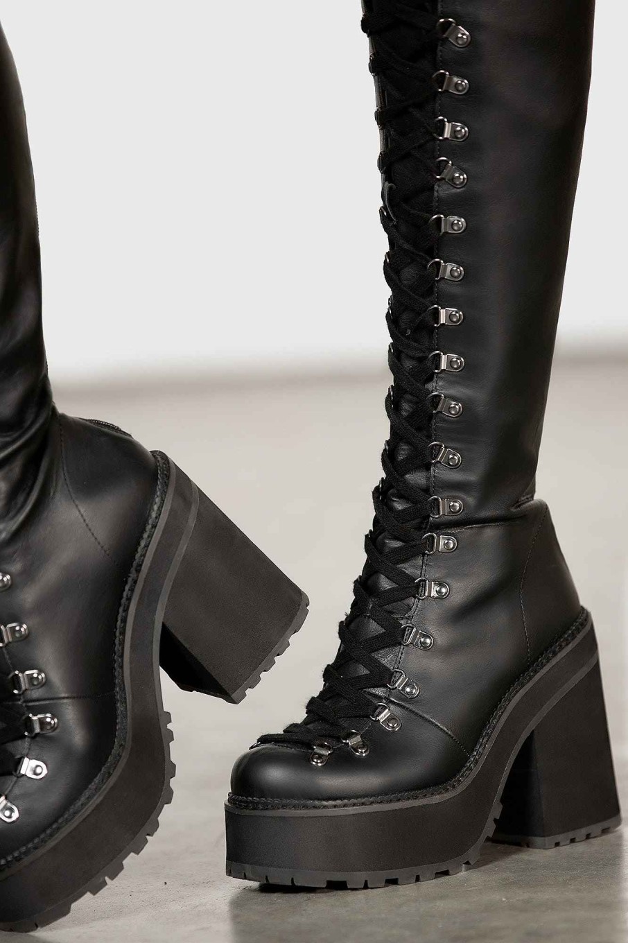 Shoes KILLSTAR | Bloodletting Knee-High Boots Black