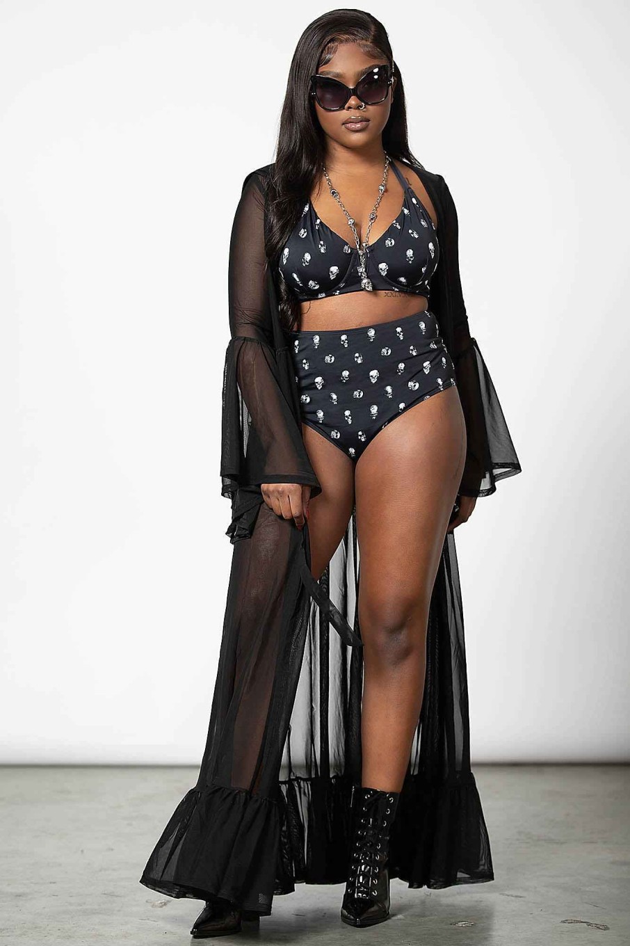 Women KILLSTAR Swimwear | Skulls 2-Piece Swimsuit Black